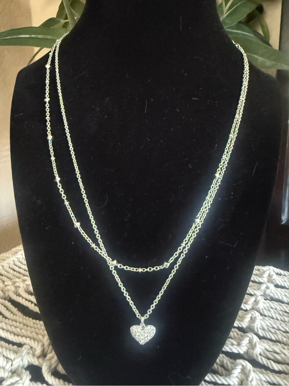 Kendra Scott Ari Silver Pave Multi Strand Necklace in White Crystal